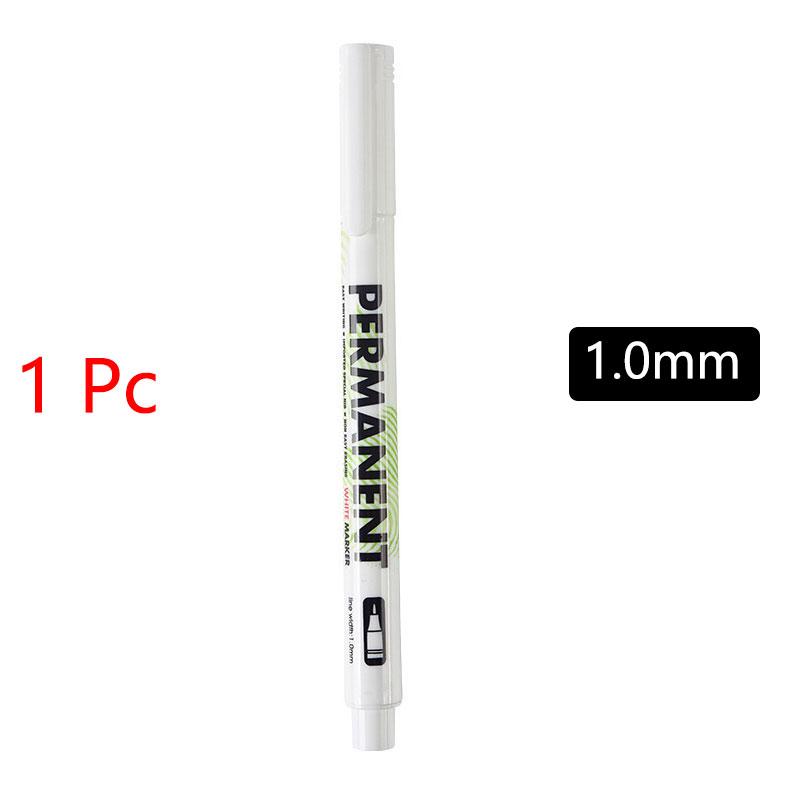 5pcs Drawing Art Supplies Oil Marker Permanent White Marker Dot Marker Pen White Pen Writting Makers Pen 0.8mm 1.0mm 2.0mm 2.8mm