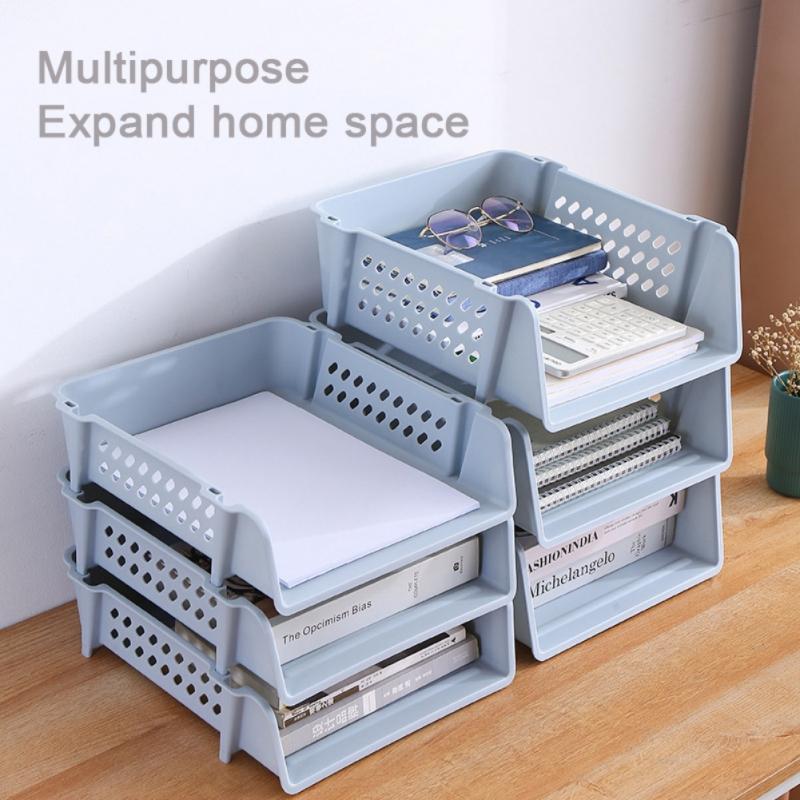 Plastic Rack Document Tray Office File Shelf Stackable Layered A4 Paper File Organizer Desk File Box for Home Storage Racks