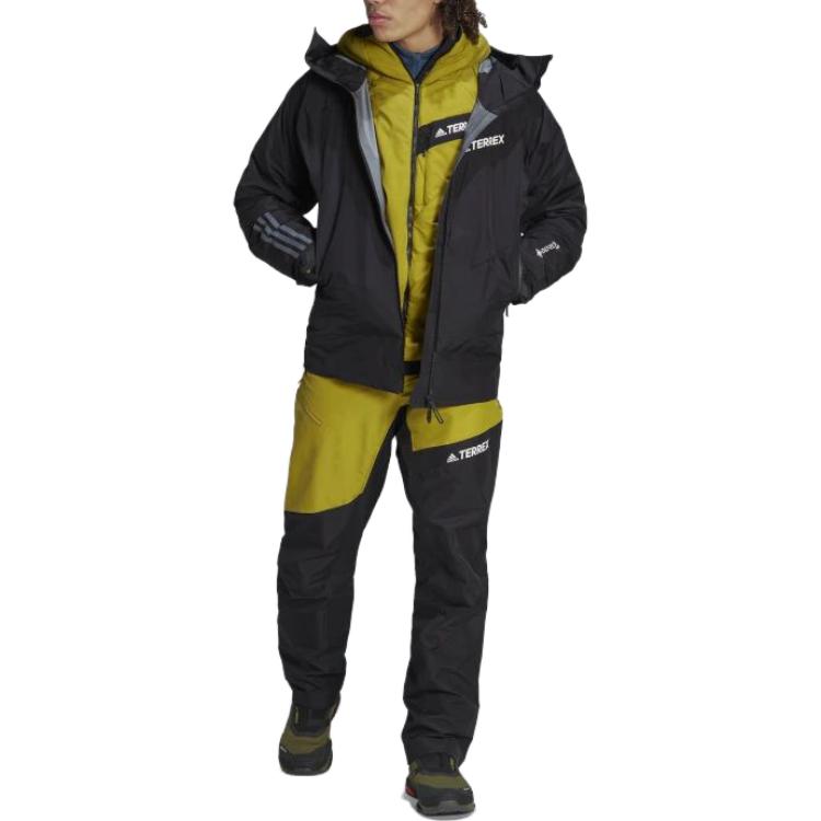 Adidas Куртка с капюшоном на молнии с буквенным принтом Мужские куртки черные HH8899