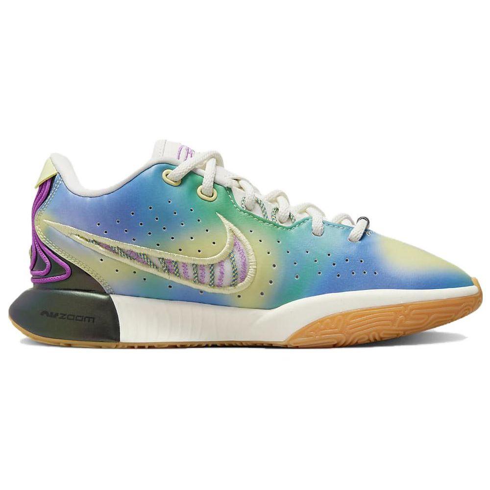 Nike Детские кроссовки LeBron 21 SE GS Movie Night, разноцветные, светящиеся, зеленые, FN4305-900