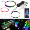 Full Colors USB Car LED Ambient Light Acrylic Strips Dashboard Lights RGB Car Interior Hidden App Remote Control Atmosphere Lamp