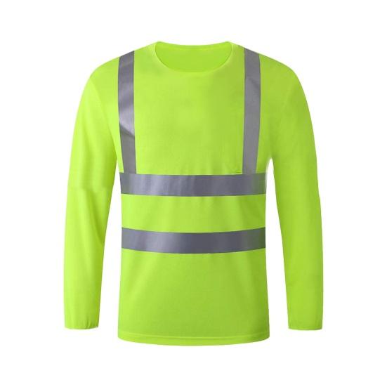 Reflective Safety T-Shirt 360 Degree Reflective Zones High Visibility Quick Dry Long Sleeves