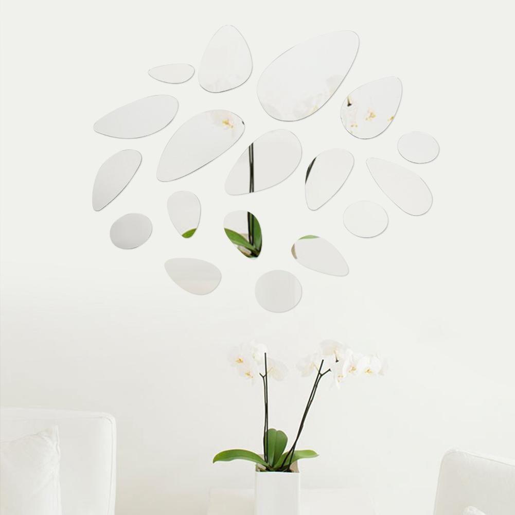 Decorative Oval Acrylic Mirror Wall Sticker Art Home DIY Frameless Backgrounds Decor Mirrors