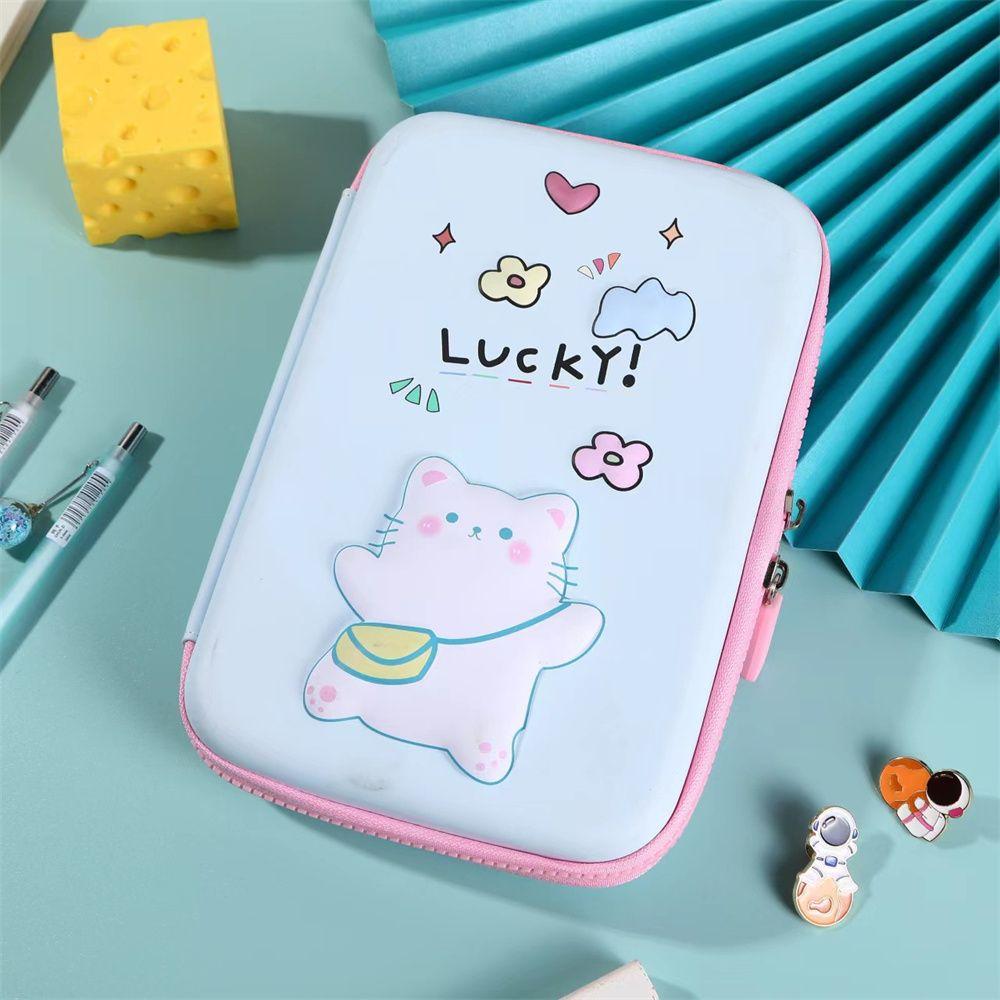 Large Capacity Kawaii Double Layer Student Pen Bags 3D Pencil Bags Pencil Box Pencil Cases