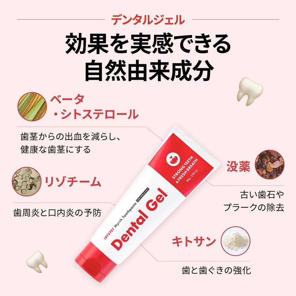 Зубная паста JAYU PET Dental Gel для собак, чистка зубов от налета и зубного камня, а также устранение неприятного запаха изо рта. Одобрено ветеринарами - для кошек,