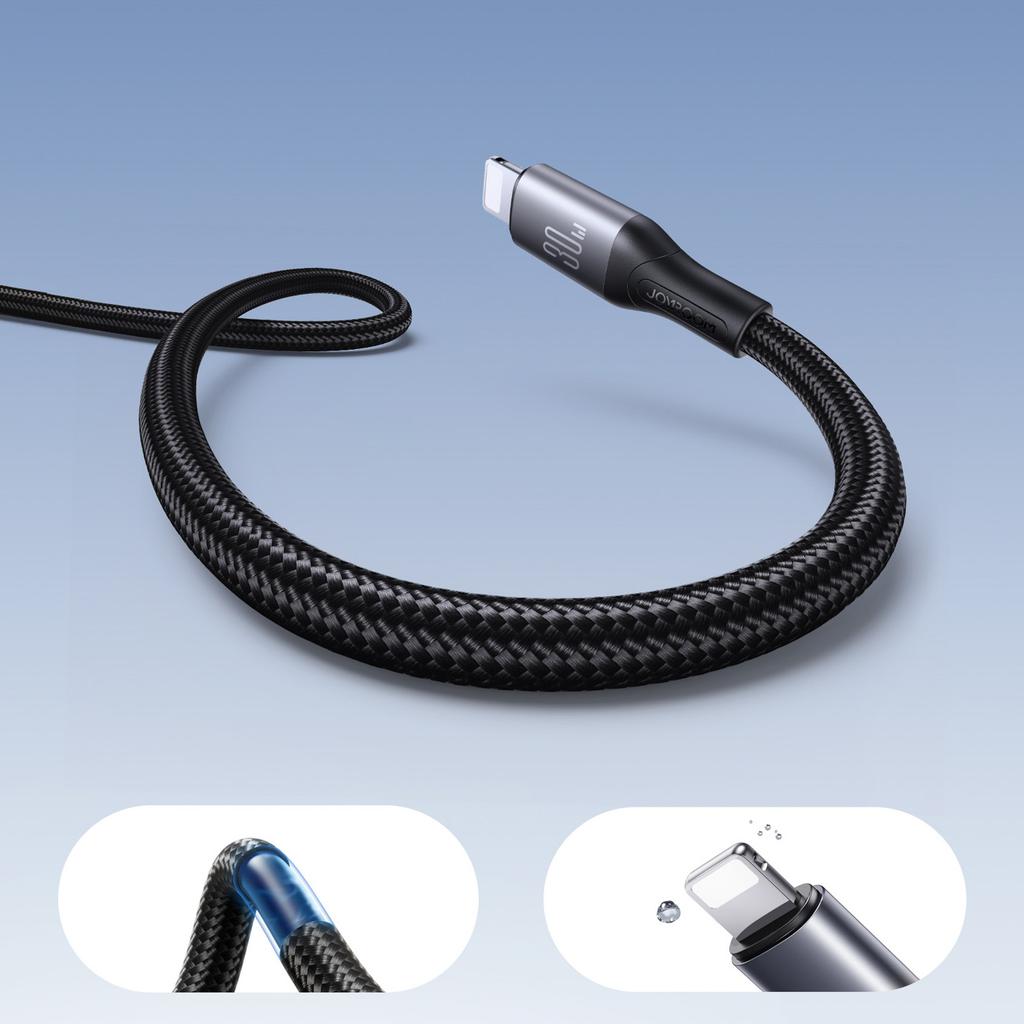 Kabel przewód USB-C - iPhone Lightning 30W 2m - czarny
