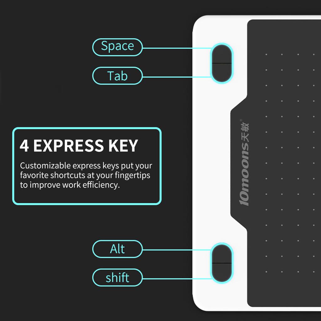 10moons T503 Digital Art Graphics Drawing Tablet 6 X3.9 Inches Ultralight Art Creation Sketch with