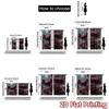 2D flat printing 2pcs Curtain Curtains Valentine's Red Roses Butterflies Digital Printed Polyester Drapes Festive Wall Decor