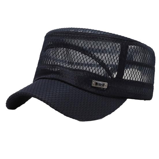 Beach Hat Flat Top Large Brim Full Mesh Casual Adjustable Buckle Casual Breathable Sunscreen Military Hat Outdoor Activities