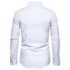 Весна-лето Британский ретро Slim Fit Color Blocks Повседневная мужская рубашка с длинным рукавом Рубашки (Мужской)