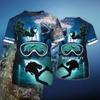 Мужская футболка с коротким рукавом и круглым вырезом с принтом 3D Diving, новинка, летний отдых на открытом воздухе