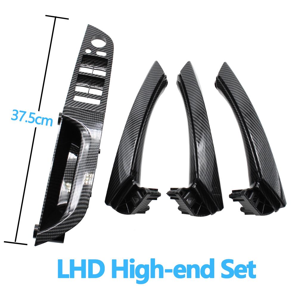 LHD Left Hand Driver Carbon Fiber Interior Door Pull Handle Armrest Panel Full Set For BMW 3 Series E90 E91 316 318 320 325