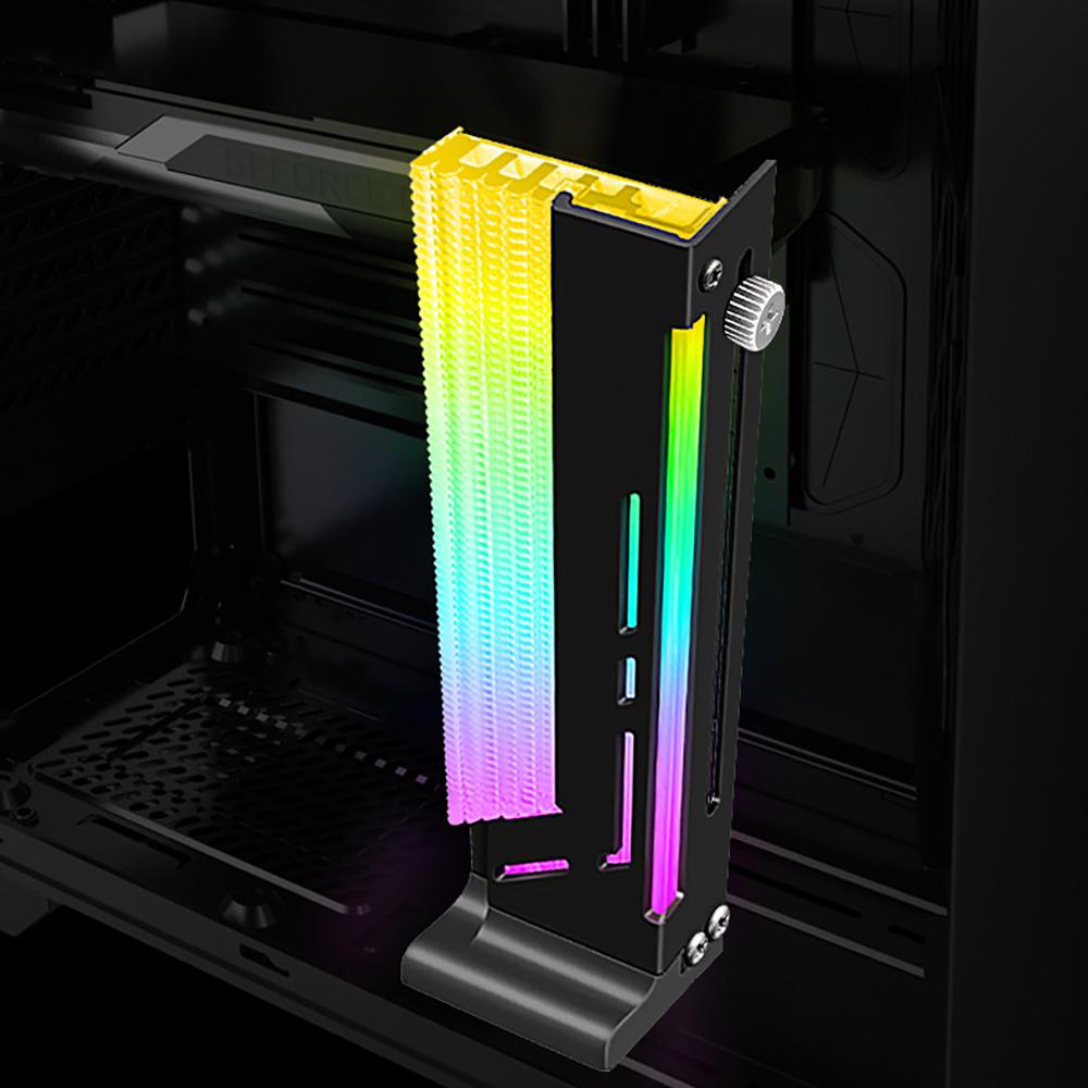 Регулируемый держатель GPU Райзер для видеокарты RGB Черный Алюминиевый сплав