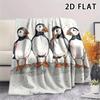 1Pc 2D FLAT Realistic Puffin Print Flannel Blanket,High quality Comfortable for All Seasons,Home Decor,Warmth and Comfort,Perfect for Christmas Gifts
