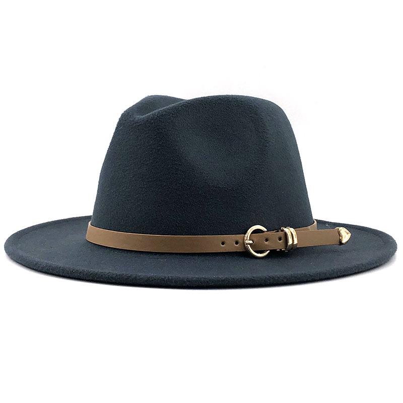 New Men Women Flat Brim Panama Style Wool Felt Jazz Fedora Hat Cap Gentleman Europe Formal Hat White Floppy Trilby Party Hat