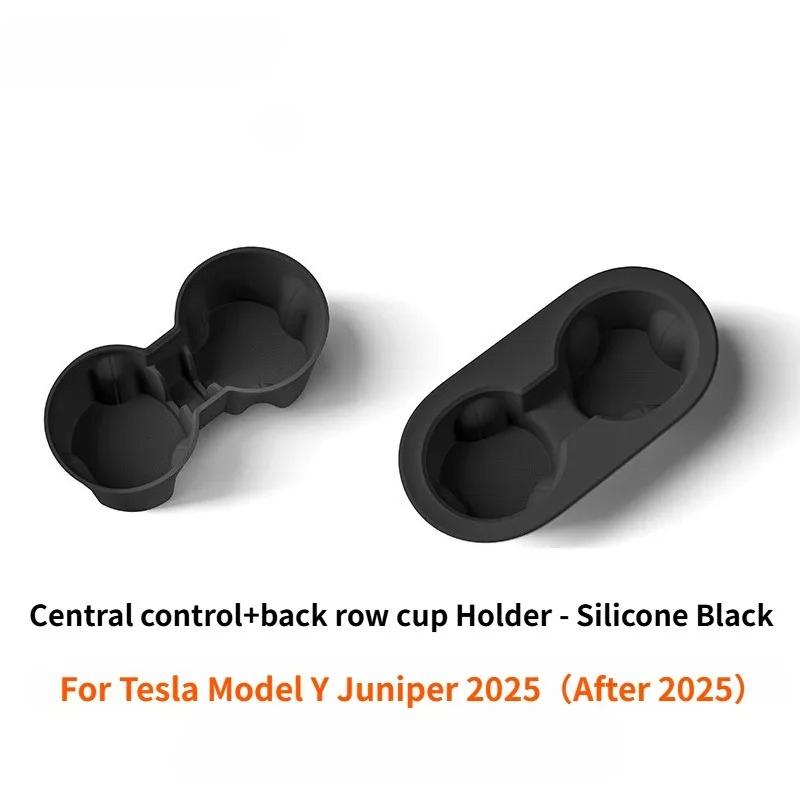 For Tesla Model Y Juniper 2025 Center Console Storage Organizer Box Tray Armrest Hidden Box Cup Holder New Model 3 Highland 2024