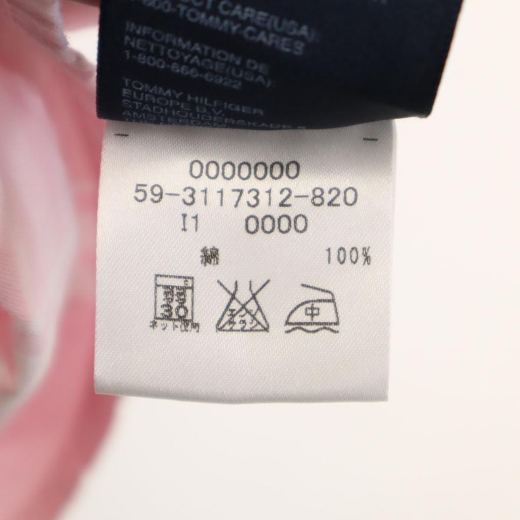 Tommy Hilfiger Check Pattern Short Sleeve Custom Fit Cotton Shirt M Pink Men's Used