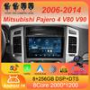 Автомобильное радио Android14 Carplay для Mitsubishi Pajero 4 V80 V90 2006 - 2014 Навигация GPS Мультимедийный проигрыватель WiFi+4G Стерео видео BT