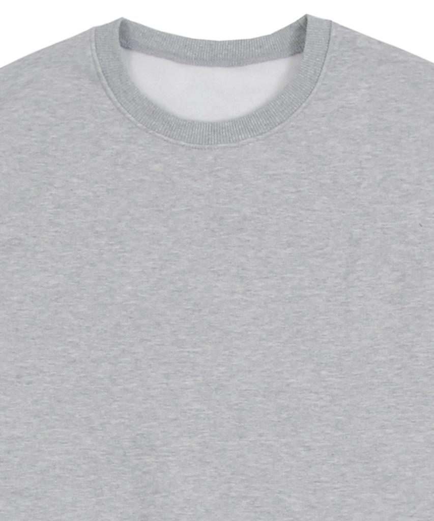 GRAVER [Unisex] Elbow Drawing Logo Smile Sweatshirt_Gray