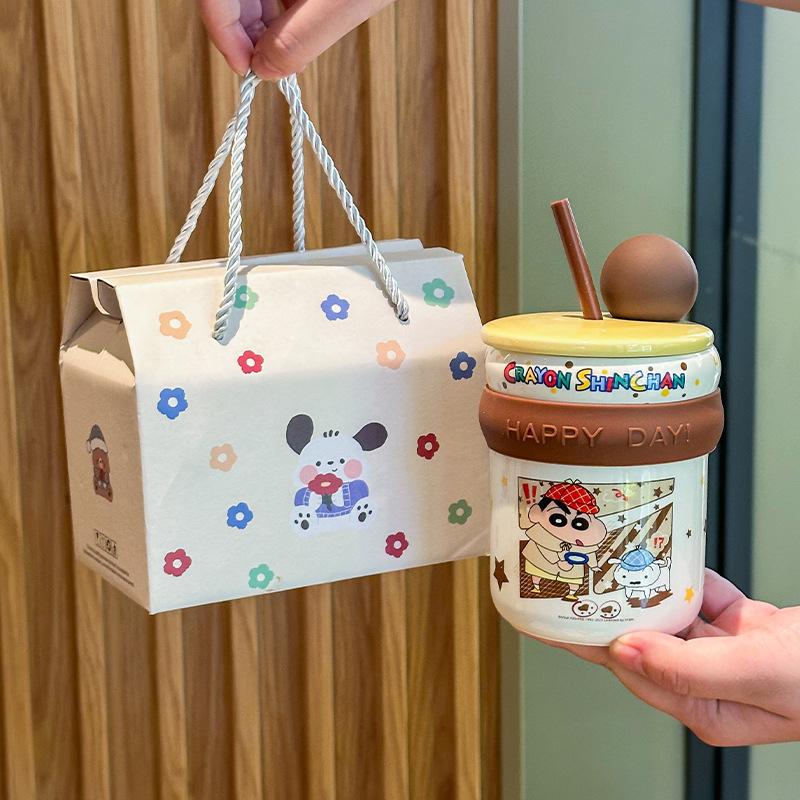 Give Girlfriends Birthday Gifts, Cute Children's Crayons, Small New Ceramic Mugs, Girls' Straw Cups, Souvenir Gift Box.