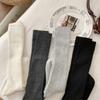 Women's Autumn and Winter Solid-colored Vertical Textured Wool Warm Mid Length Calf Pile Socks