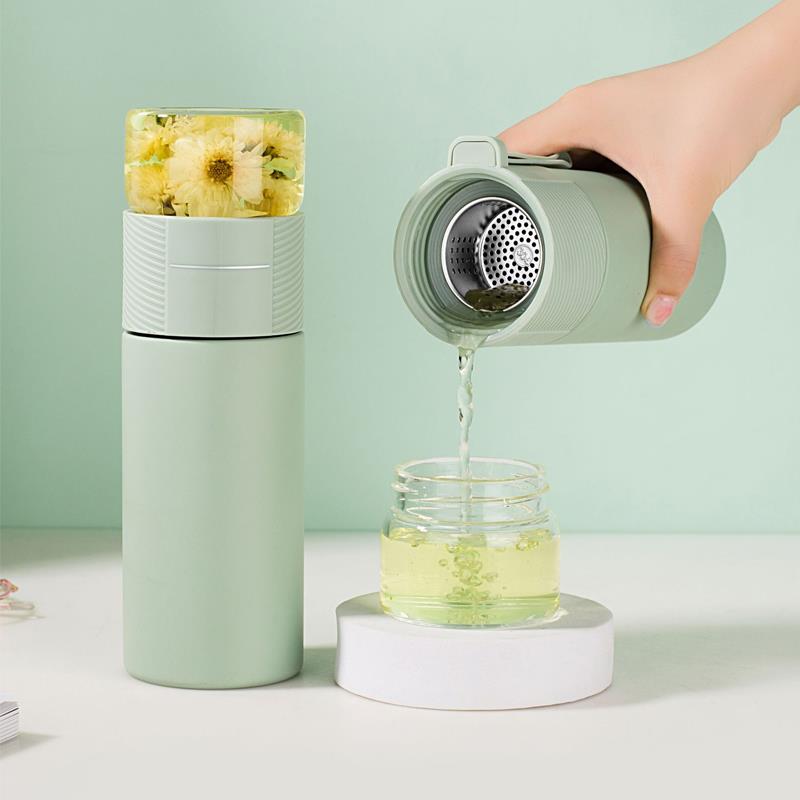 Креативная изолированная чашка на 500 мл с фильтром, чайник-термос из нержавеющей стали со стеклянным заварочным устройством, разделяет чай и воду
