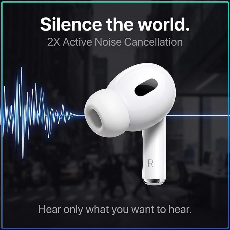 Air Pro 2nd TWS Personalized Spatial Audio Bluetooth Earbuds Touch Control & IP54 Waterproof Wireless Earphones with USB-C Cable
