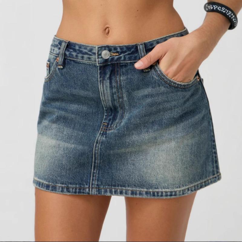 Women's New Slim Casual Stretch Washed Denim Skirt
