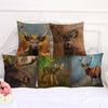 Наволочка с дикой природой Милая морда оленя лося Наволочка Декор для дома гостиной Украшение 45x45см