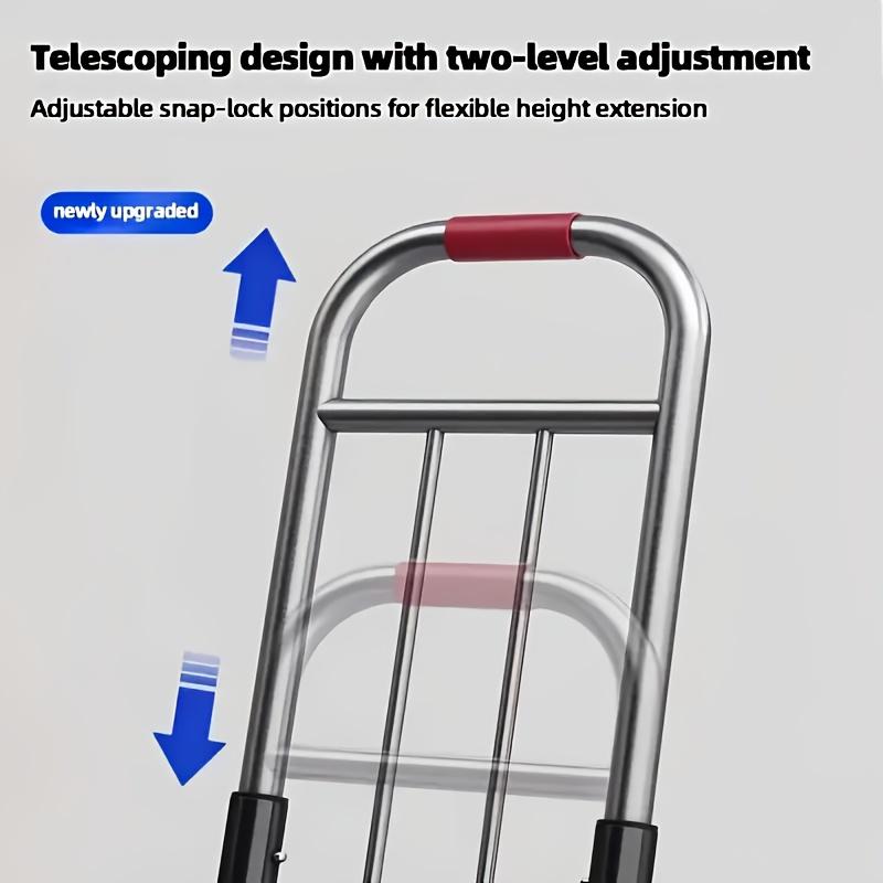 Складная тележка с выдвижной ручкой, губчатые ручки - Эргономичный дизайн для легкой обработки грузов, для использования в помещении/на улице, универсальный перевозчик