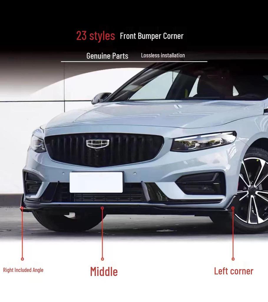Угловой протектор переднего бампера для Geely Xingrui моделей 23-25: Декоративный набор