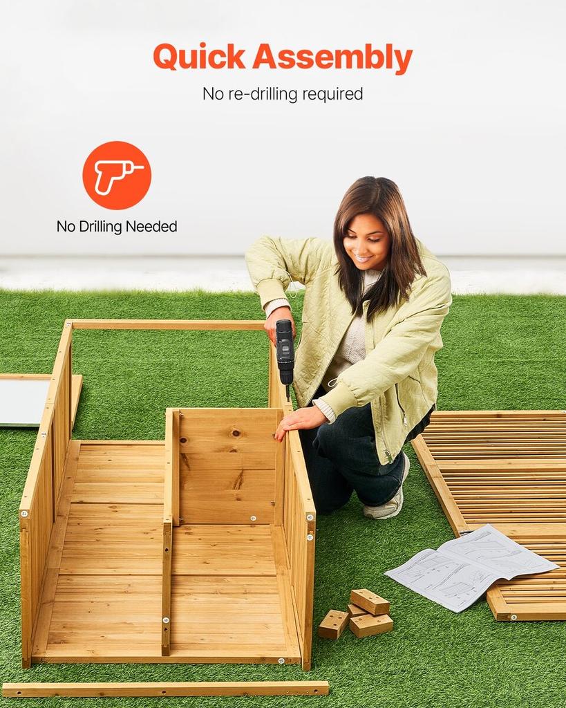 Outdoor Wooden Storage Shed Waterproof Garden Tool Shed 31.5x63.8 inch