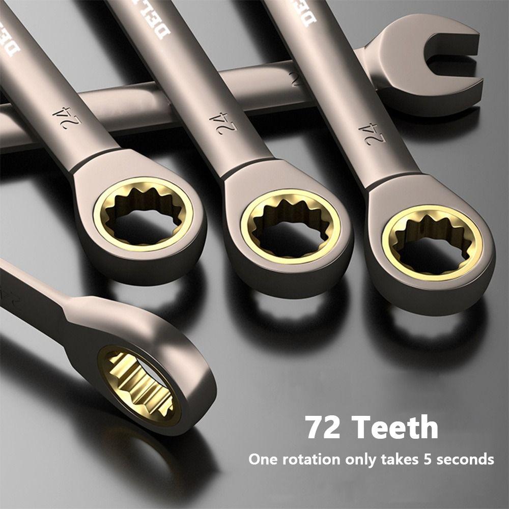 Практичные гаечные ключи CR-V с 72 зубцами, двойные гаечные ключи с храповым механизмом, ручные ремонтные инструменты, гаечный ключ Torx с высоким крутящим моментом