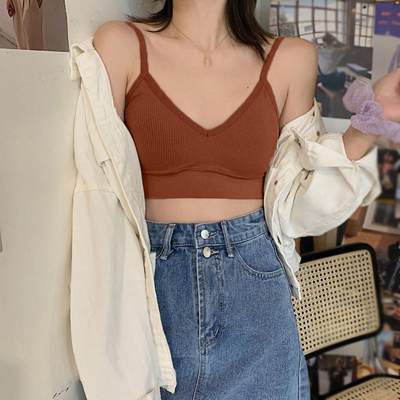 Women Padded Underwear U Backless Bralette Seamless Bras Sleep Top Camis Cotton Wireless Fitness Bra Lingerie