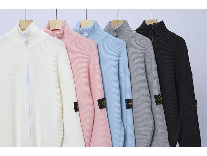 Men's Solid Color Zip-Up Long Sleeve Knitted Cardigan - Autumn/Winter