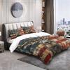 2/3Pcs American Flag Deer Print Duvet Cover Set 1 Duvet Cover & 1/2 Pillowcase Rustic Cabin Bedding Set Farmhouse Home Decor