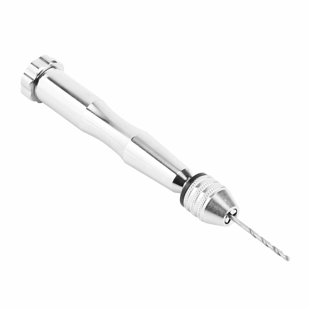 Серебряный цвет 0.3mm3.6mm диапазон захвата патрон ручная спиральная дрель с 25HHS сверлами сверление по дереву