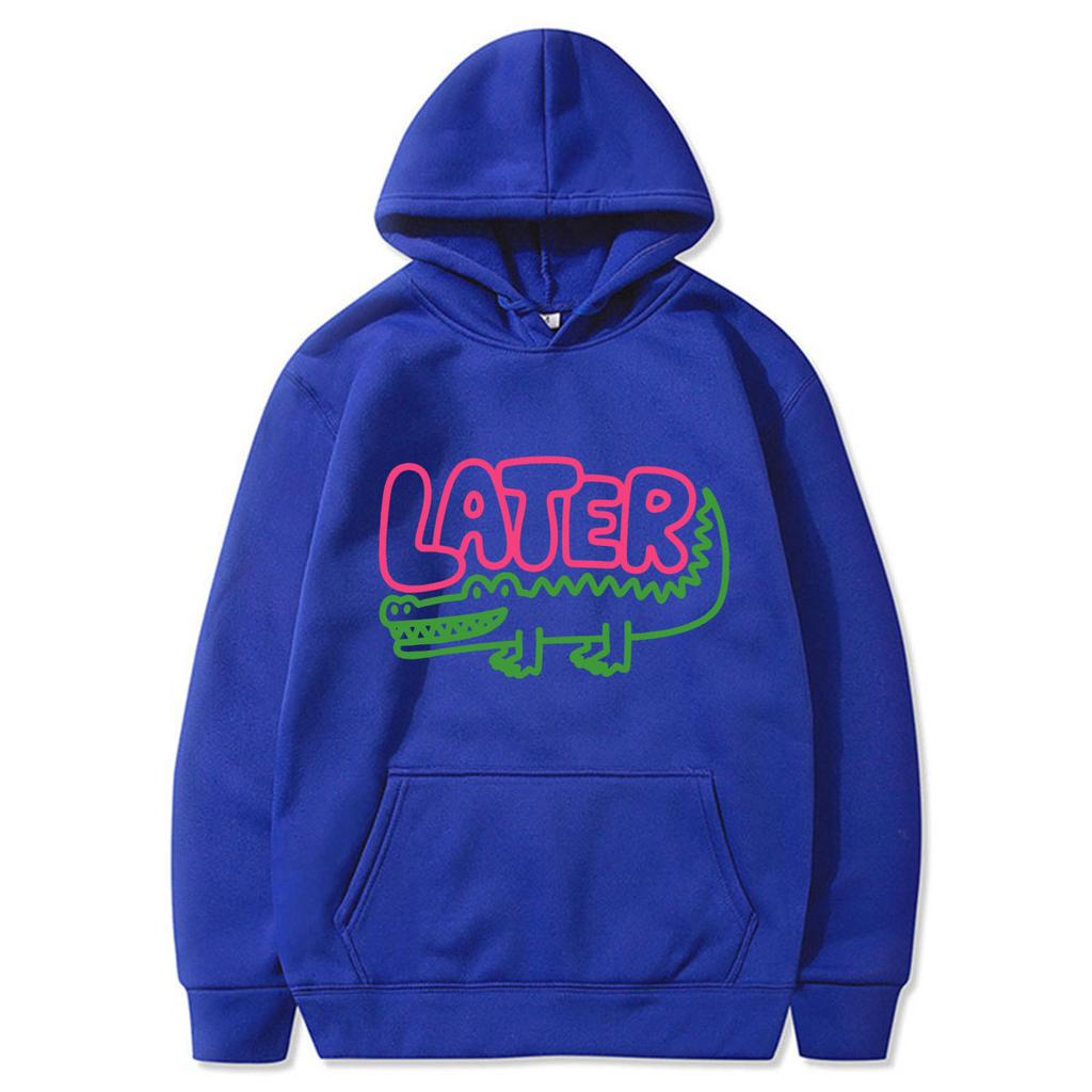 Later Gator Graphic Hoodies Funny Crocodile Meme Men Women Fashion Clothes Winter Oversized Couple Tops Winter Fleece Streetwear