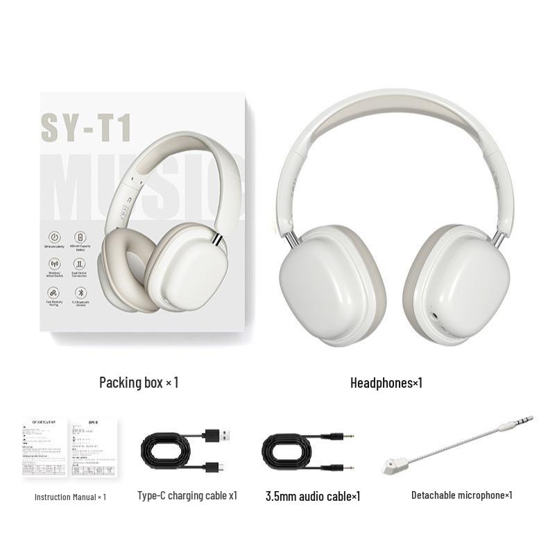 Беспроводные Bluetooth игровые наушники со съемным микрофоном