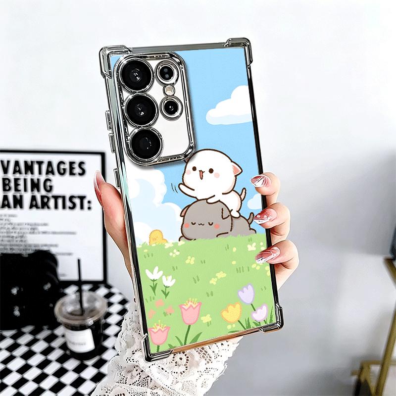 Мультяшный Милый Персик Гома Покрытие Чехол Для Телефона Для Samsung Galaxy S24 S25 FE S26 Edge S23 Ultra S22 S21 Plus S20 Противоударный Подушка Безопасности C
