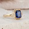 Роскошные квадратные кольца золотого цвета для женщин, кольца с белыми и синими камнями, ювелирные изделия, подарок для вечеринки