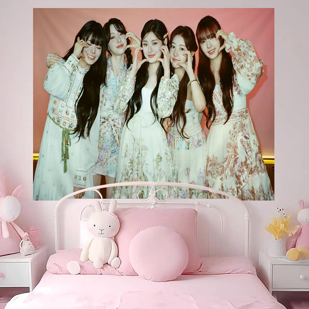 Kpop Group Ffifty Fifty Anime Tapestry Hanging Tarot Hippie Wall Rugs Dorm Home Decor