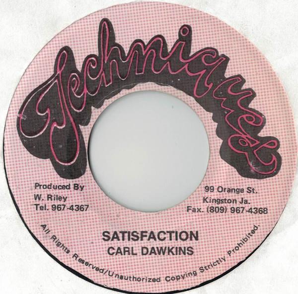 7-дюймовая пластинка CARL DAWKINS Satisfaction NONE Техники Ямайка Регги Ска Даб Б/у