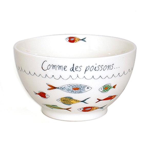 Les Trésors De Lily [R6537] - Porcelain Bowl 'Fish' (like Fish . . . ) - 13x7cm (48 Cl)