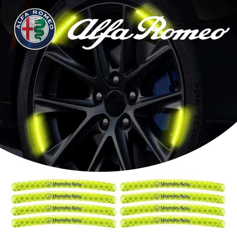Luminous Car Wheel Hub Stickers High Reflective Stripe Tape For Mercedes Benz B/C/E/S Class A Class C200L GLC GLE CLA Styling EQSTU1