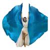 1 Set Performance Telescopic Rod 360 Wings Egyptian Degree Belly Dance Cape with Costume Pleated Bright