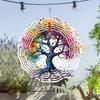 Vibrant Life Tree Metal Wind Chime - Colorful Abstract Garden Art with Dangling Ornaments, Indoor/Outdoor Decor (Wall Hanging or Patio)
