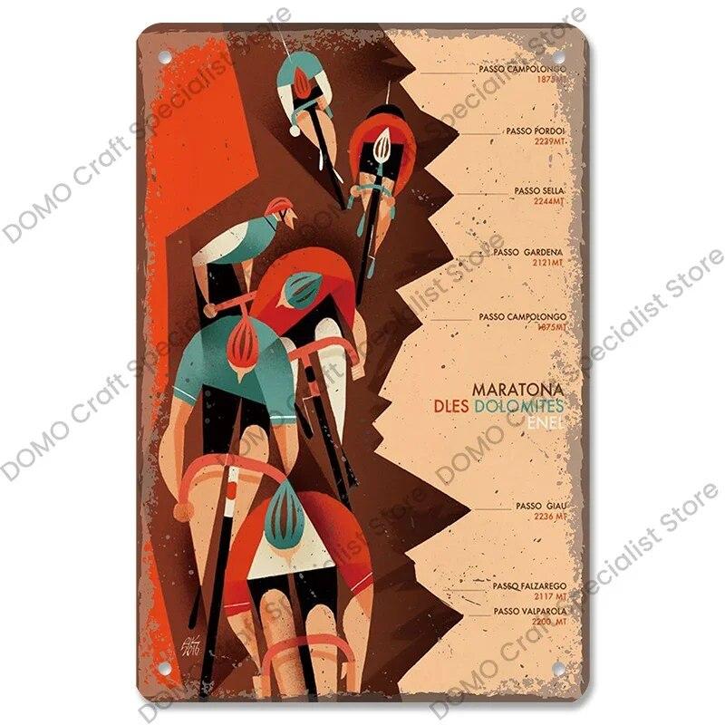 Велосипедная табличка, металлическая жестяная вывеска, велосипедные гонки, винтажный металлический плакат, настенный художественный декор для велосипедного клуба, гаража, человека, пещеры