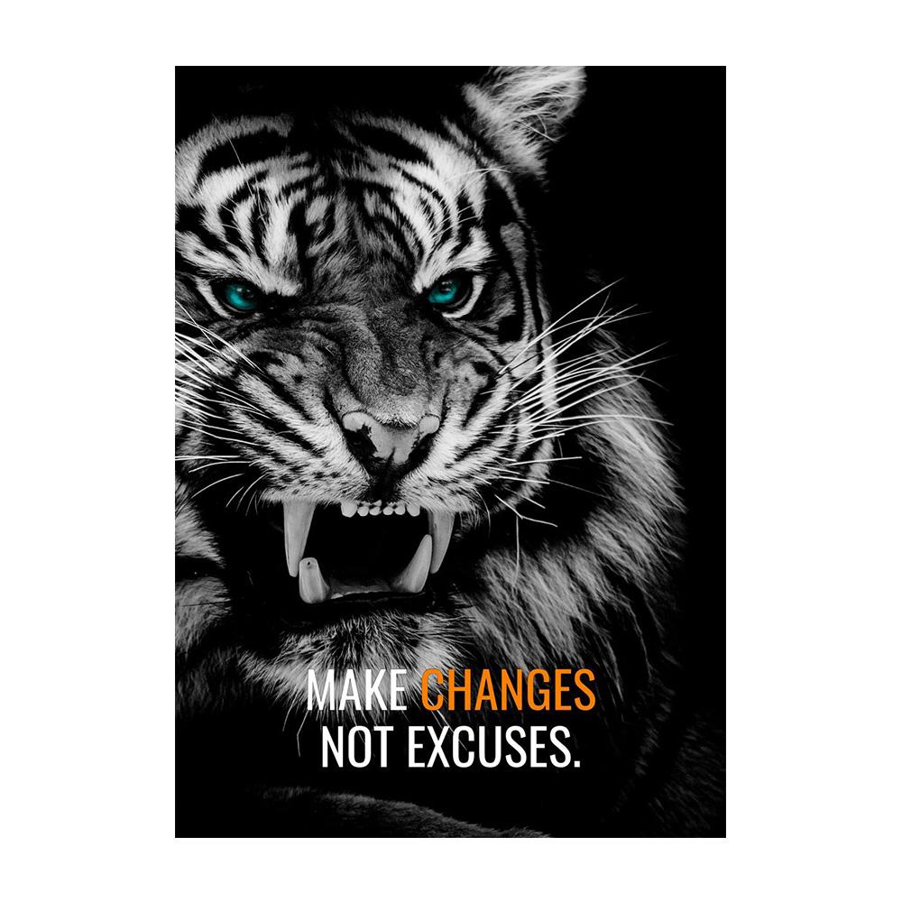 Motivational Quote Black Lion Tiger Canvas Paintings Inspired Art Classic Poster and Print Wall Painting for the Office of Home Decor