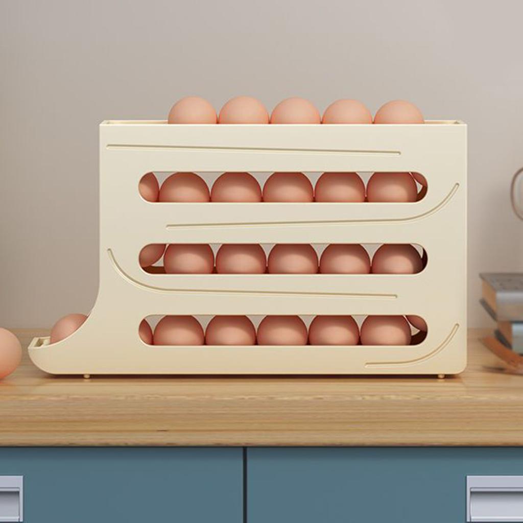 4-слойная подставка для яиц, автоматический органайзер для яиц в холодильнике, компактный кронштейн для дозатора яиц, вмещает 36 яиц